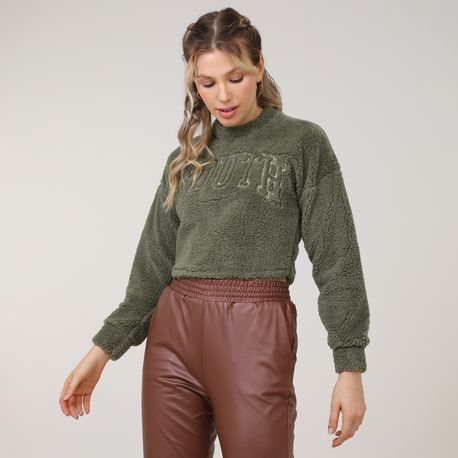 CROPPED PELO BORDADO 702815 VERDE M