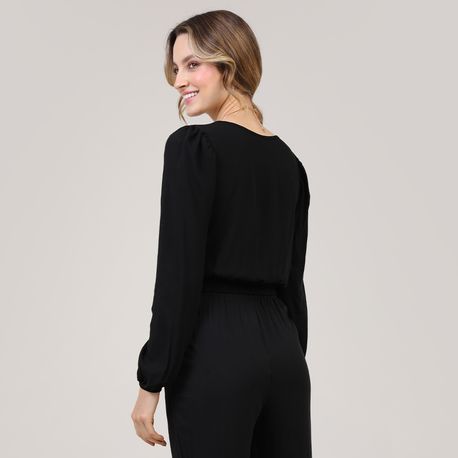 CROPPED ELASTICO ML TP 702848 PRETO M