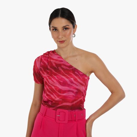 BLUSA UM OMBRO EST JADORE LUREX 5676 PINK M