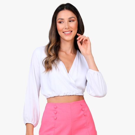 BLUSA TRANSPASSADA MG ¾ TWILL 13760 BRANCO G
