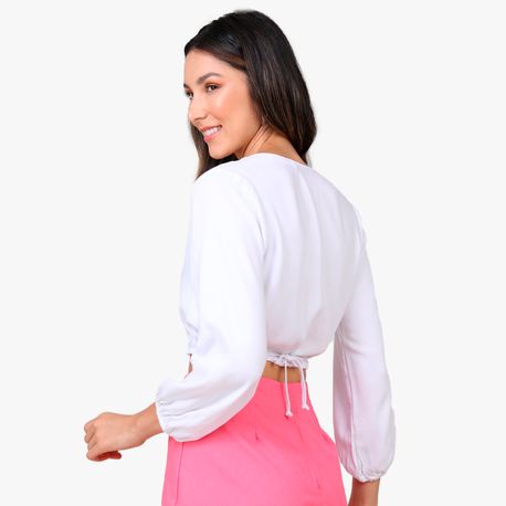 BLUSA TRANSPASSADA MG ¾ TWILL 13760 BRANCO G