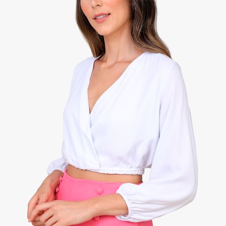 BLUSA TRANSPASSADA MG ¾ TWILL 13760 BRANCO G