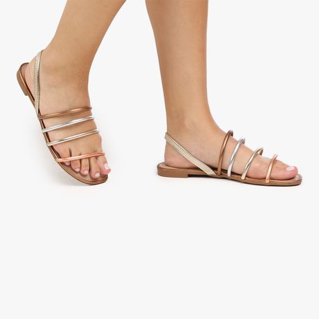 RASTEIRA SANDALIA MULTI TIRAS Y0571 METAL ROSE 38