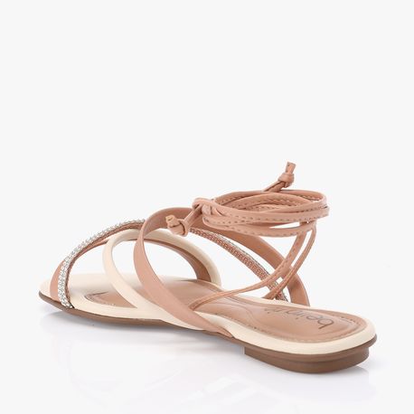 RASTEIRA SANDALIA AMARRAR STRASS 8384650 NUDE/NUDE/CREME/NUDE 38