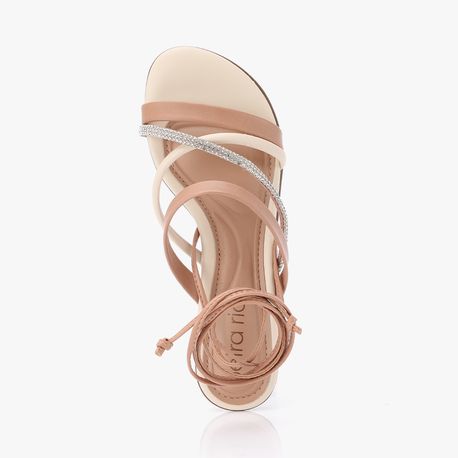 RASTEIRA SANDALIA AMARRAR STRASS 8384650 NUDE/NUDE/CREME/NUDE 38