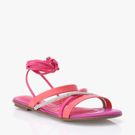RASTEIRA SANDALIA AMARRAR STRASS 8384650 PINK/CORAL/ROSA 36