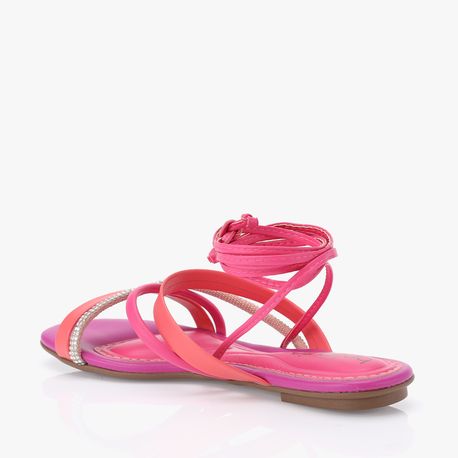 RASTEIRA SANDALIA AMARRAR STRASS 8384650 PINK/CORAL/ROSA 36