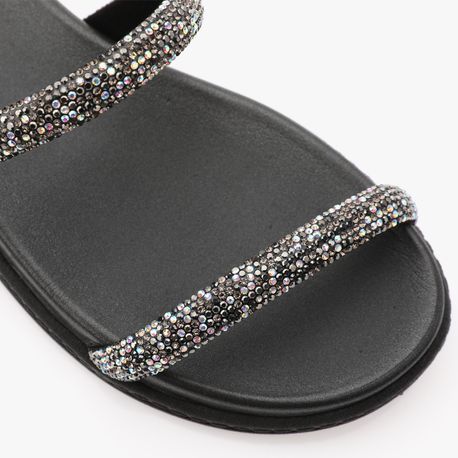 RASTEIRA SANDALIA STRASS 8488105 PTO/GRAFITE/AURORA BOREAL 35