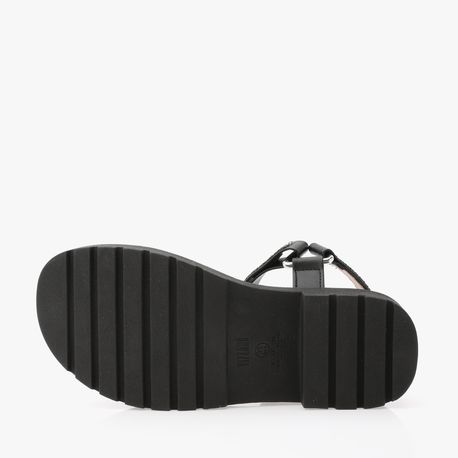 RASTEIRA SANDALIA VELCRO STRASS 6499103 PTO/CRISTAL 34