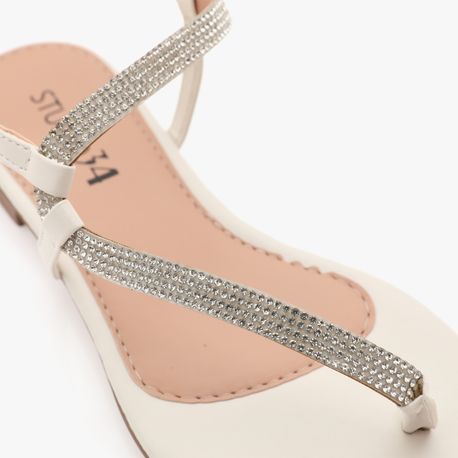 RASTEIRA STRASS CONTORNO 1400938 OFF WHITE/MANTA CRISTAL 36