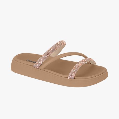 RASTEIRA SANDALIA 3 TIRAS 5469121 OURO ROSADO MULTI/NUDE 35