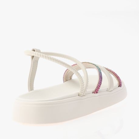 RASTEIRA SANDALIA CALCE FACIL STRASS COLORIDO 5469120 BCO OFF/CREME/MULTICOLOR 38