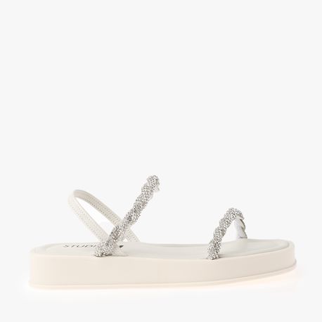 RASTEIRA CABEDAL TIRA STRASS SD92511080 OFF WHITE/CRISTAL STRASS 36