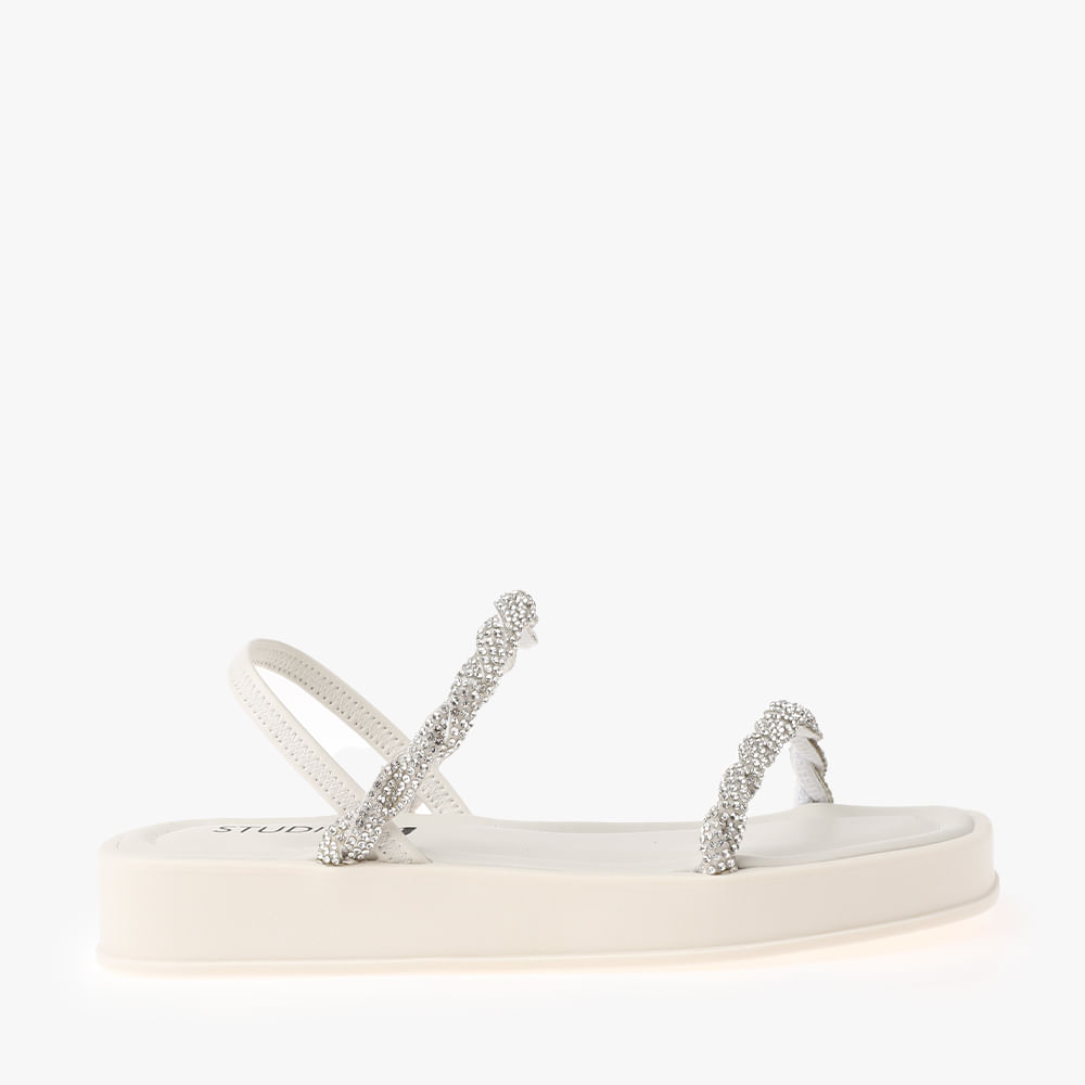 RASTEIRA CABEDAL TIRA STRASS SD92511080 OFF WHITE/CRISTAL STRASS 36