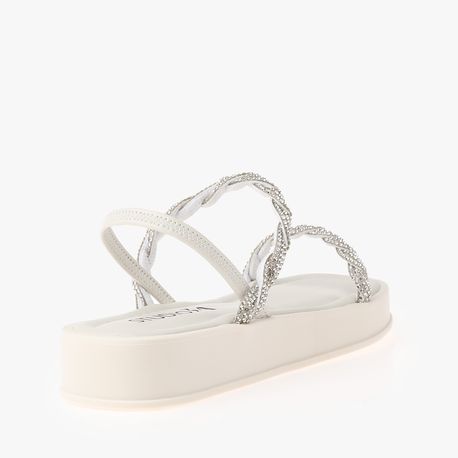 RASTEIRA CABEDAL TIRA STRASS SD92511080 OFF WHITE/CRISTAL STRASS 36
