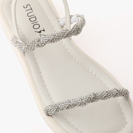 RASTEIRA CABEDAL TIRA STRASS SD92511080 OFF WHITE/CRISTAL STRASS 38