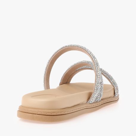 RASTEIRA SANDALIA BRILHO 3 TIRAS 8488108 PRATA CRISTAL/AURORA BOREAL 34