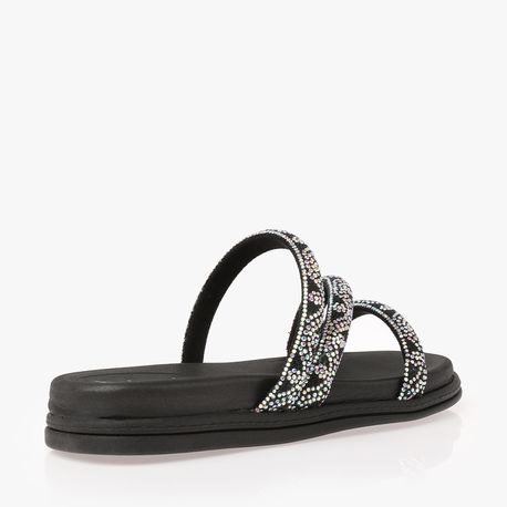 RASTEIRA SANDALIA BRILHO 3 TIRAS 8488108 AURORA BOREAL/PRETO 34