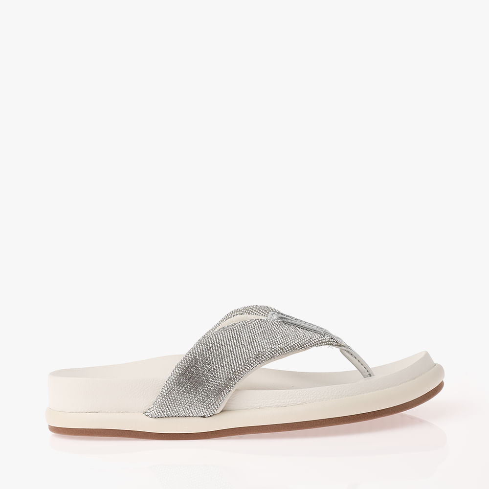 RASTEIRA SANDALIA DEDO STRASS 6507103 BCO OFF/PRATA/CRISTAL 34