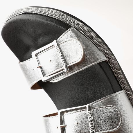 RASTEIRA SANDALIA BIRKEN 6507202 PRATA/PRETO 34