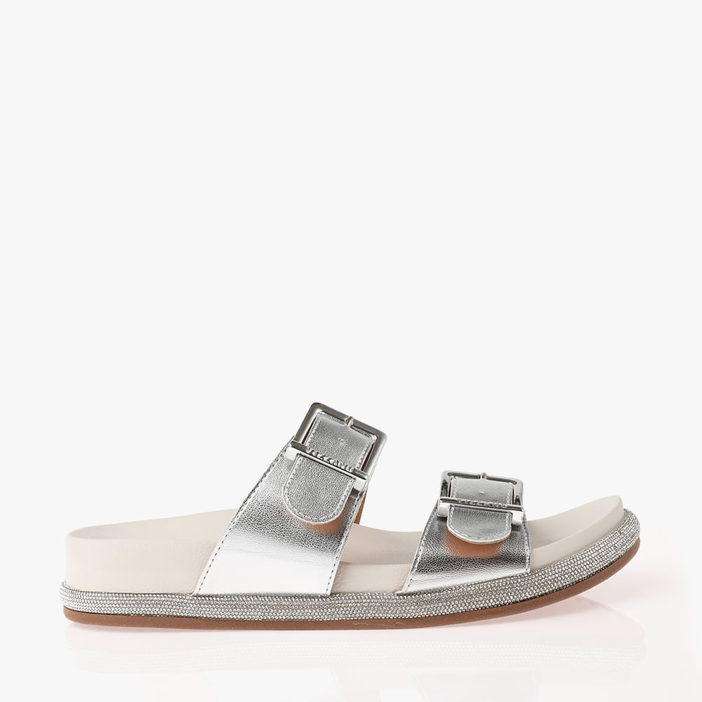 RASTEIRA SANDALIA BIRKEN 6507202 PRATA/BCO OFF 34
