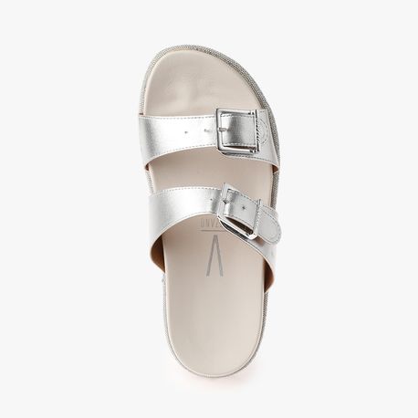 RASTEIRA SANDALIA BIRKEN 6507202 PRATA/BCO OFF 34
