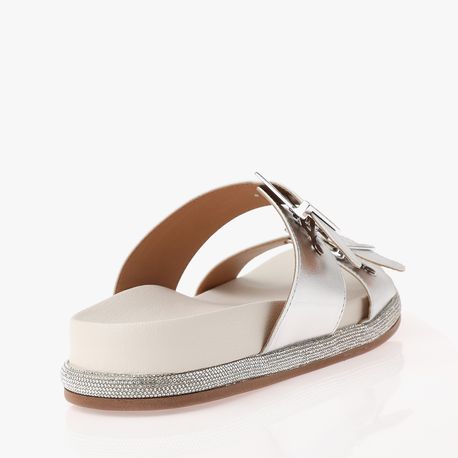 RASTEIRA SANDALIA BIRKEN 6507202 PRATA/BCO OFF 34