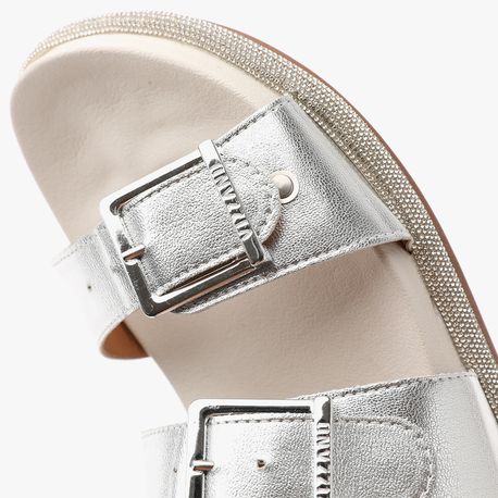 RASTEIRA SANDALIA BIRKEN 6507202 PRATA/BCO OFF 34