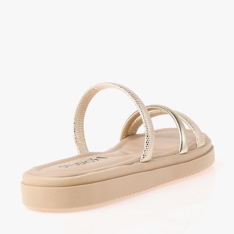 SANDALIA RASTEIRA 3 TIRAS E UMA DIAGONAL SD937A11213 OURO LIGHT/OURO LIGHT/BEGE/BEGE 34