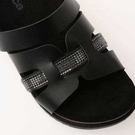 RASTEIRA SANDALIA HERMES STRASS 550102 PTO/GRAFITE 34