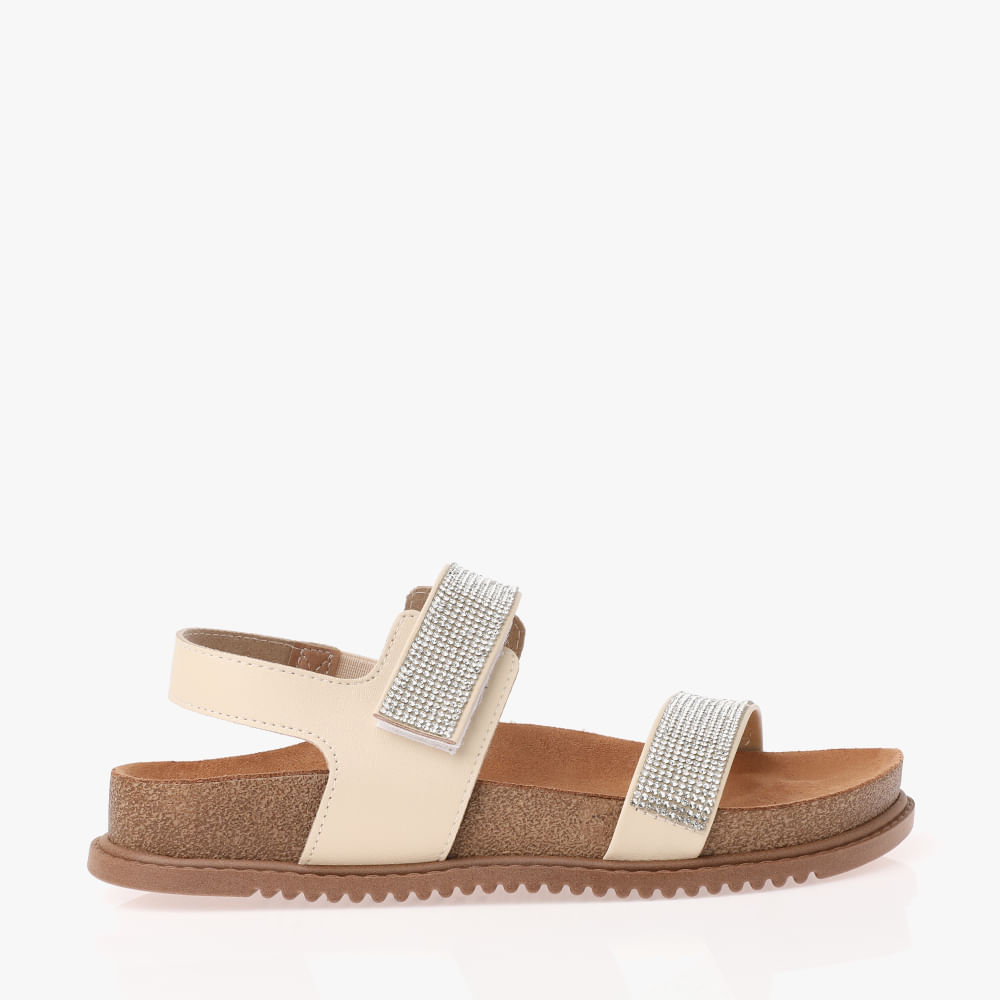 RASTEIRA SANDALIA BIRKEN FECHADA STRASS 8523104 CREME 37