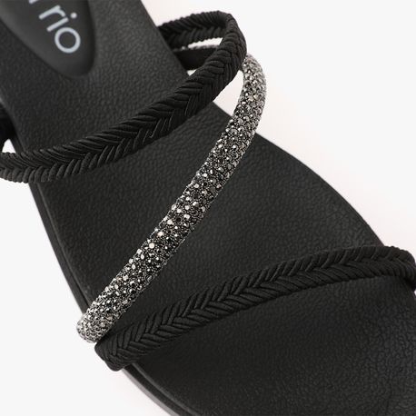 RASTEIRA SANDALIA TRANCA + GLITTER 8387533 PRETO/BLACK DIAMOND 34