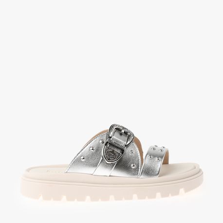 RASTEIRA SANDALIA FIVELA PIN  PRATA MET 35