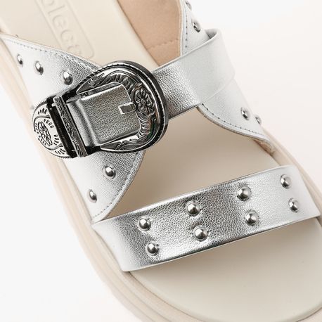 RASTEIRA SANDALIA FIVELA PIN  PRATA MET 35