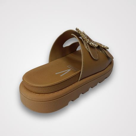 RASTEIRA SANDALIA BIRKEN FIVELA 6510106 CAMEL PELICA/OURO CLARO 34