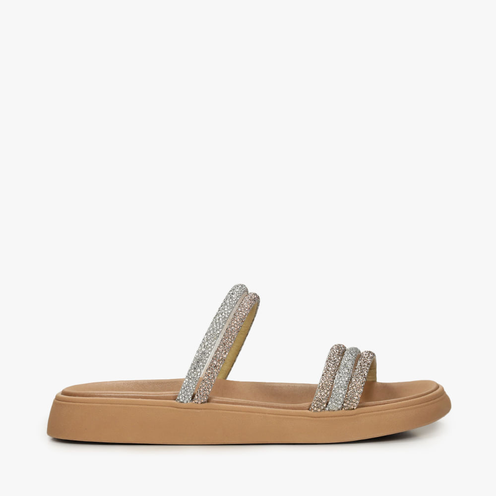 RASTEIRA SANDALIA BRILHOS 5469135 NUDE/CRISTAL/SILVER/BCO/OURO ROSASO/SILVER/BEGE 34