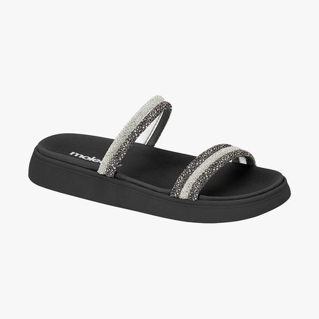 RASTEIRA SANDALIA BRILHOS 5469135 PRETO/CRISTAL/SILVER 34