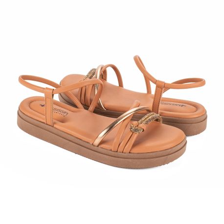 RASTEIRA SANDALIA NO STRASS MB513 03 NATURAL 34