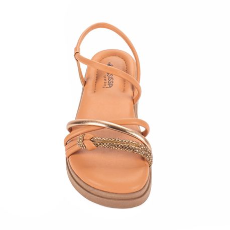 RASTEIRA SANDALIA NO STRASS MB513 03 NATURAL 34