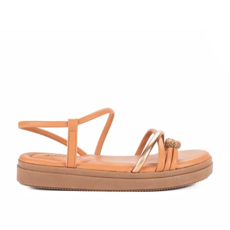 RASTEIRA SANDALIA NO STRASS MB513 03 NATURAL 34