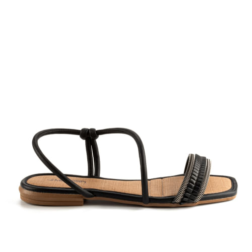 SANDALIA RASTEIRA CALCE FACIL TIRA TRAMA MB181 04 PRETO 34