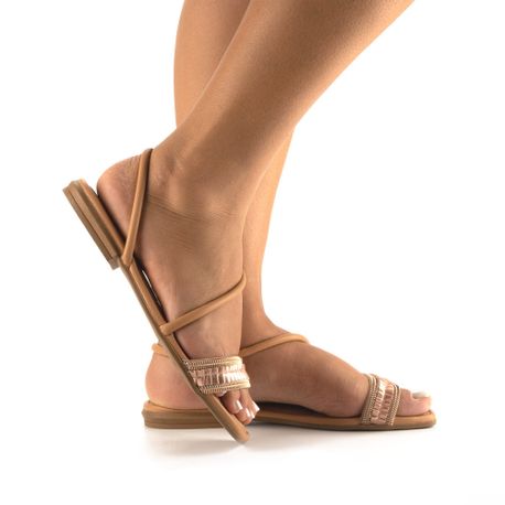 SANDALIA RASTEIRA CALCE FACIL TIRA TRAMA MB181 01 ROSE 35