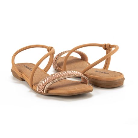 SANDALIA RASTEIRA CALCE FACIL TIRA TRAMA MB181 01 ROSE 35