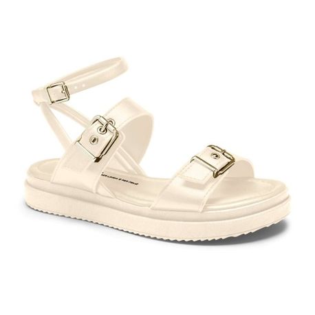 RASTEIRA SANDALIA DUAS TIRAS COM FIVELA Y7861 CREAM 34