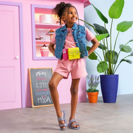 SANDALIA RASTEIRA MOCHILA  BARBIE   JUV MNA 23067 BF286- PRETO GLITER 28