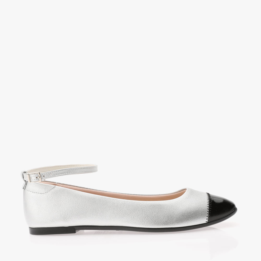 SAPATILHA BICO QUADRADO CHANEL BICO QUADRADO 5735222 PRATA/PRETO 40