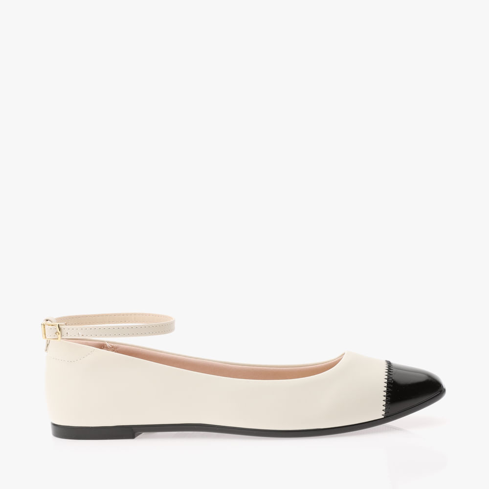 SAPATILHA BICO QUADRADO CHANEL BICO QUADRADO 5735222 BCO OFF/PRETO 35