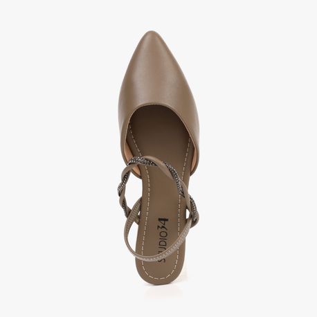 SAPATILHA SLINBACK STRASS TRANCADO SD9005177 SEPIA NP/PRATA VELHO MANTA 35