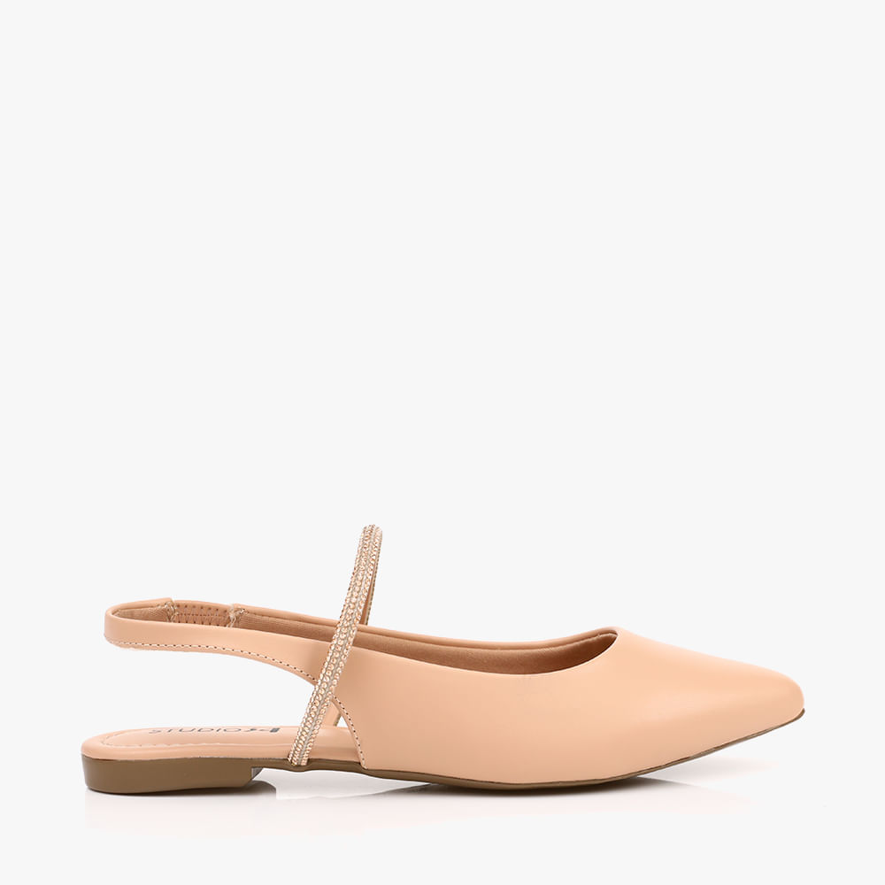 SAPATILHA SLINBACK STRASS SD9005179 NATURAL NP/ROSE 35