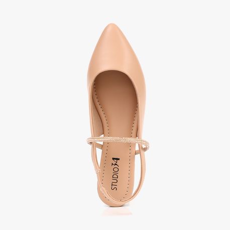 SAPATILHA SLINBACK STRASS SD9005179 NATURAL NP/ROSE 35